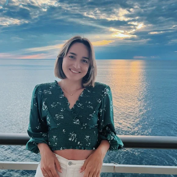 Abercrombie & Fitch Teal Floral Smocked Blouse - Picture 6 of 6